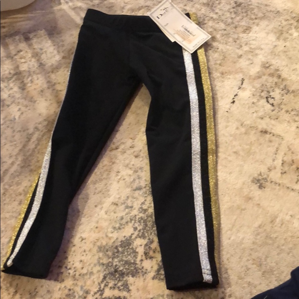 Dori Creations black gold silver leggings sz 4
